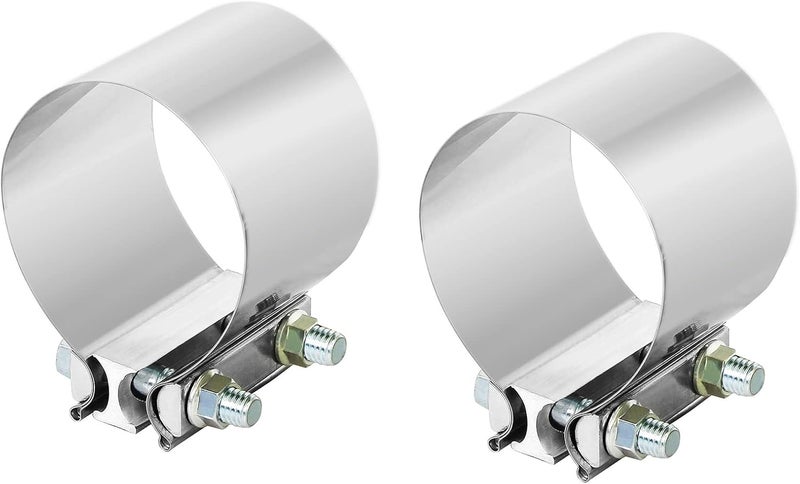 DOCAS 4 Inch 4" Butt Joint Exhaust Band Clamp Sleeve Stainless Steel 2pcs - Image 1